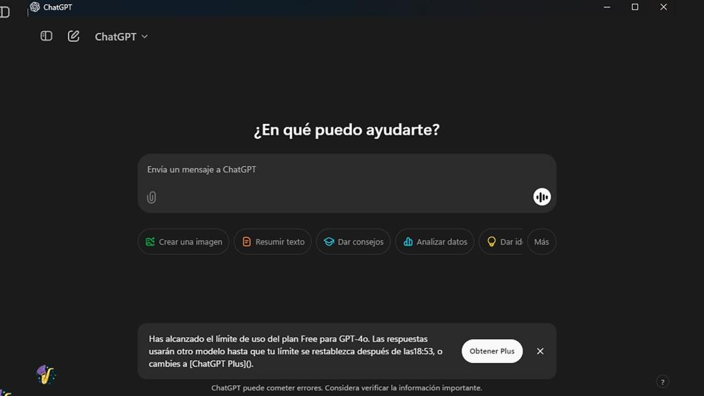 ChatGPT en su versión para Windows