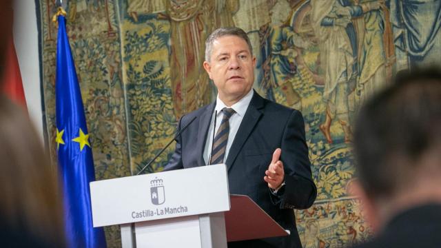 Emiliano García-Page, este lunes en el Palacio de Fuensalida.