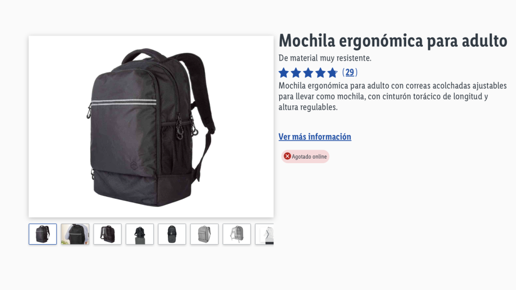 Mochila ergonómica para adulto.