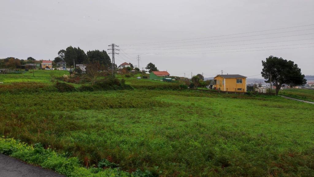 Viviendas y zonas verdes en el núcleo de Monte Mero.