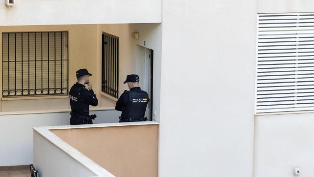 Una imagen de los agentes en el piso de Benalmádena.