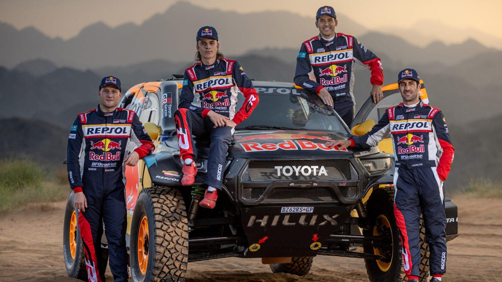 Seth Quintero, Dennis Zenz, Lucas Moraes y Armand Monleón, miembros del equipo Toyota Gazoo Racing.