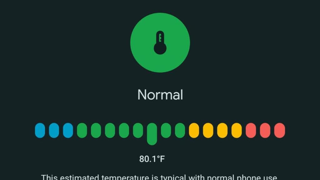 Medidor de temperatura en los móviles Pixel