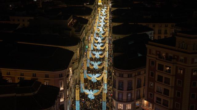 Imagen del encendido de las luces de Navidad en Málaga.