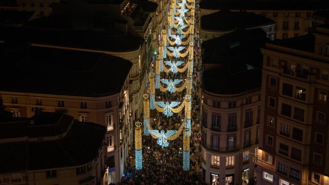 Imagen del encendido de las luces de Navidad en Málaga.