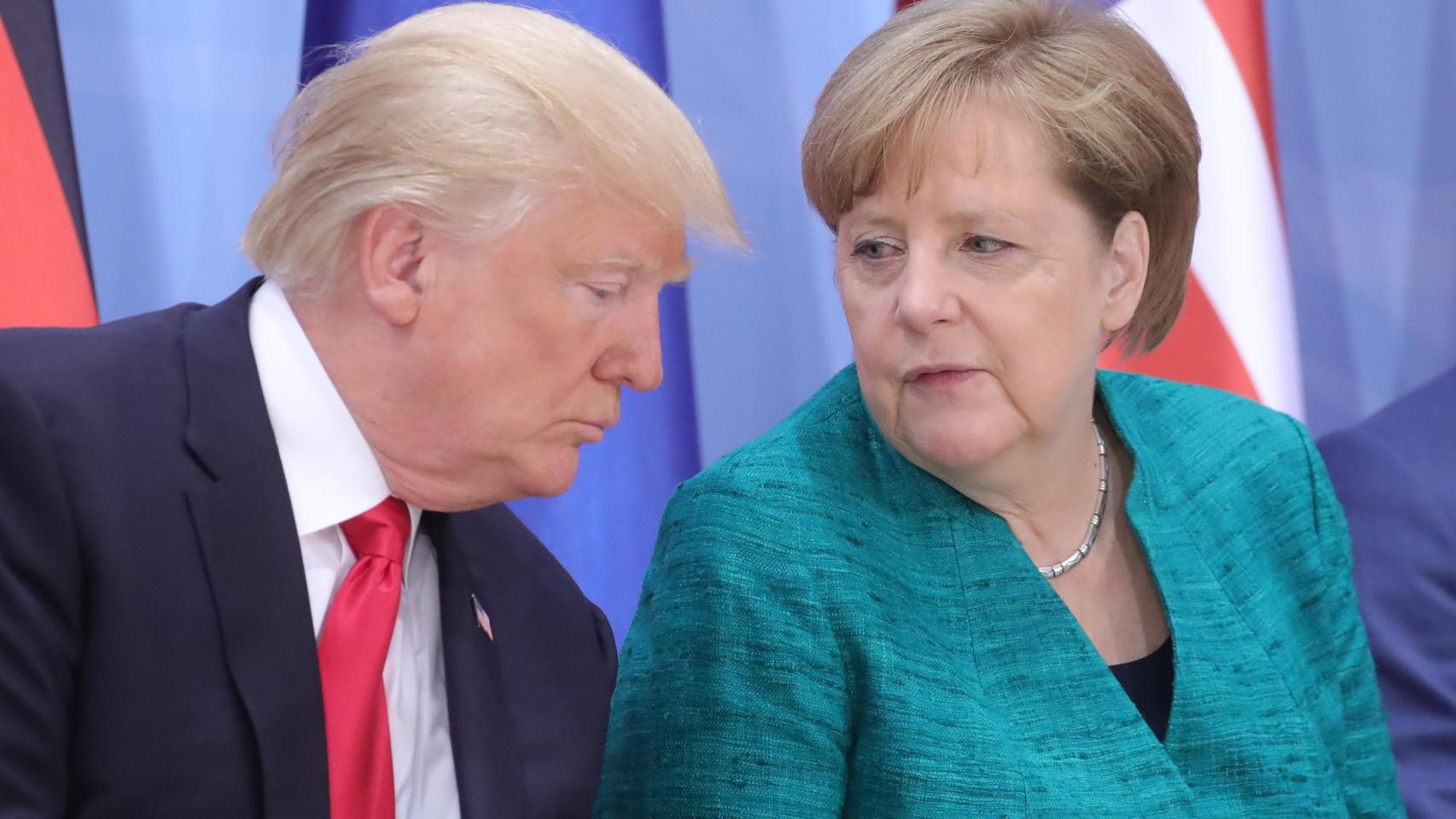 Merkel junto a Donald Trump en julio de 2017.