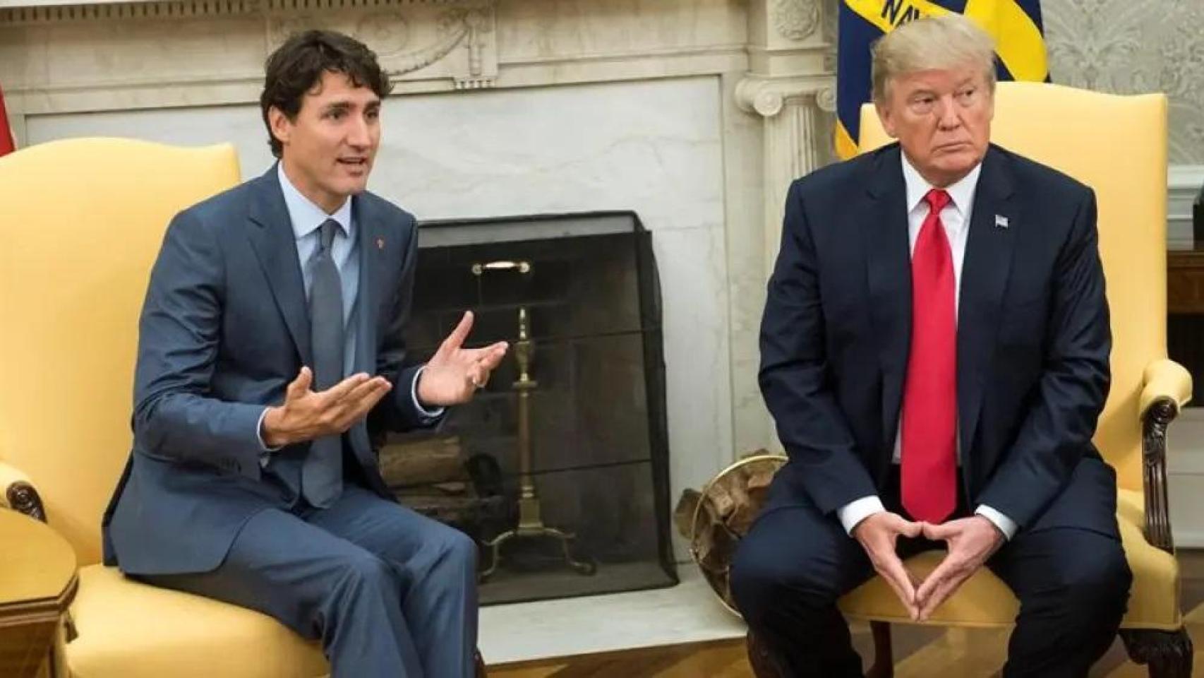 Trump y Trudeau, reunidos en la Casa Blanca durante el primer mandato del republicano.