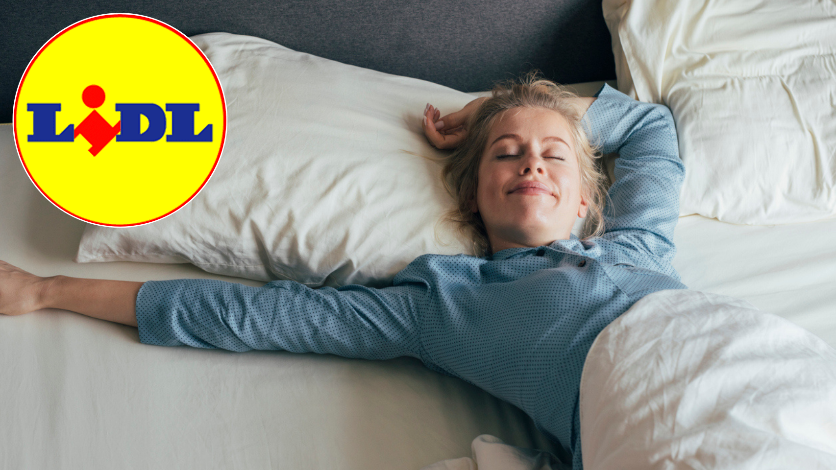 Lidl y mujer descansando plácidamente en la cama.