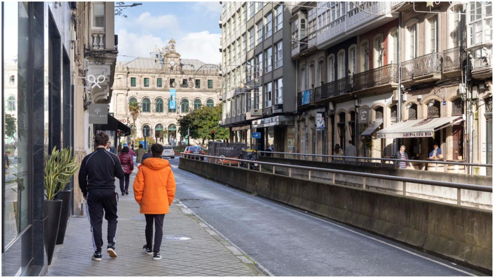 La calle Paio Gómez, en A Coruña