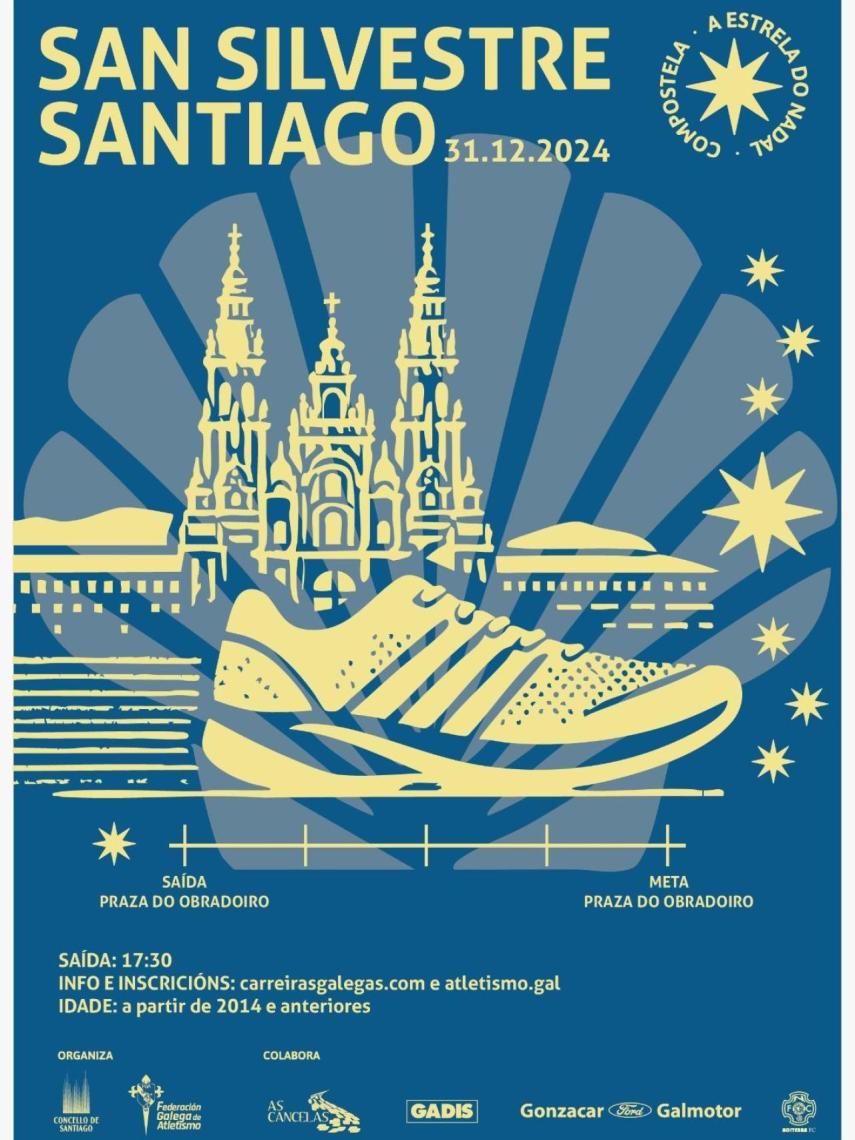 Cartel de la XI Carrera San Silvestre de Santiago.