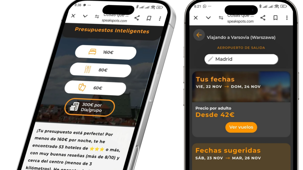 Speakspots.com permite aplicar presupuestos inteligentes a su oferta de viajes.