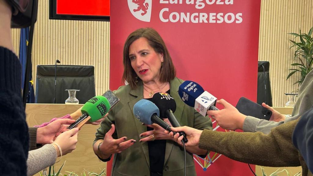 La concejala de de Cultura, Educación y Turismo, Sara Fernández, en el Comité Ejecutivo y la Asamblea General de Socios de Zaragoza Congresos celebrado este miércoles en la sede de la Fundación San Valero.