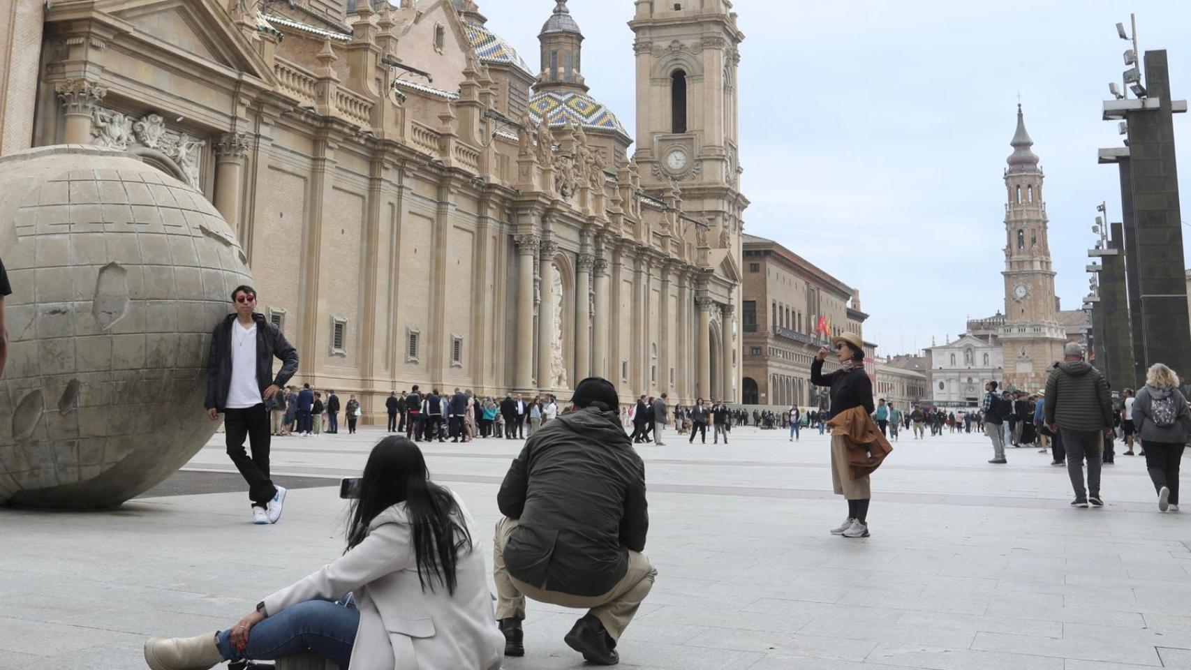 La plaza del Pilar, en Zaragoza.