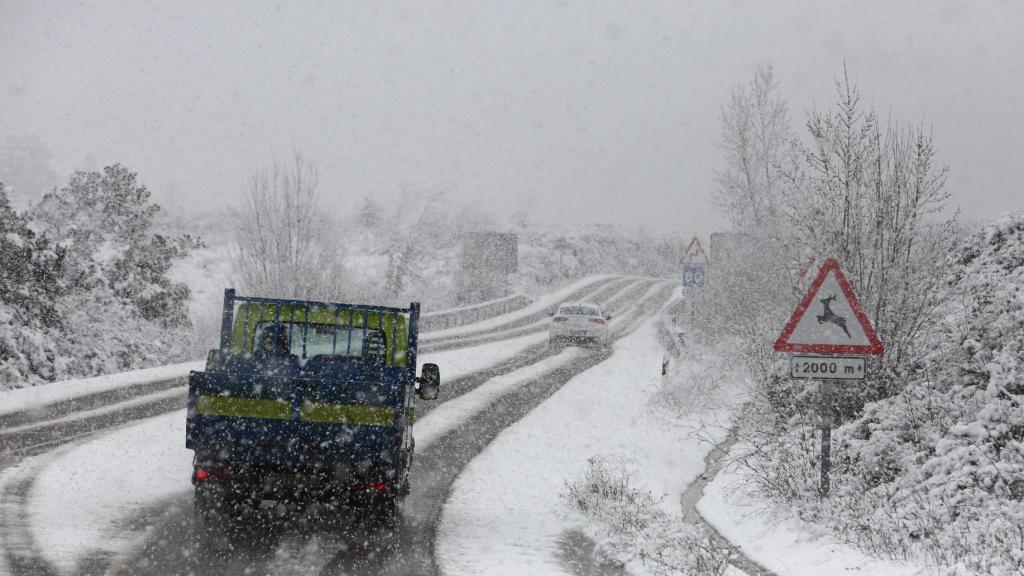 Una fuerte nevada en Ponferrada