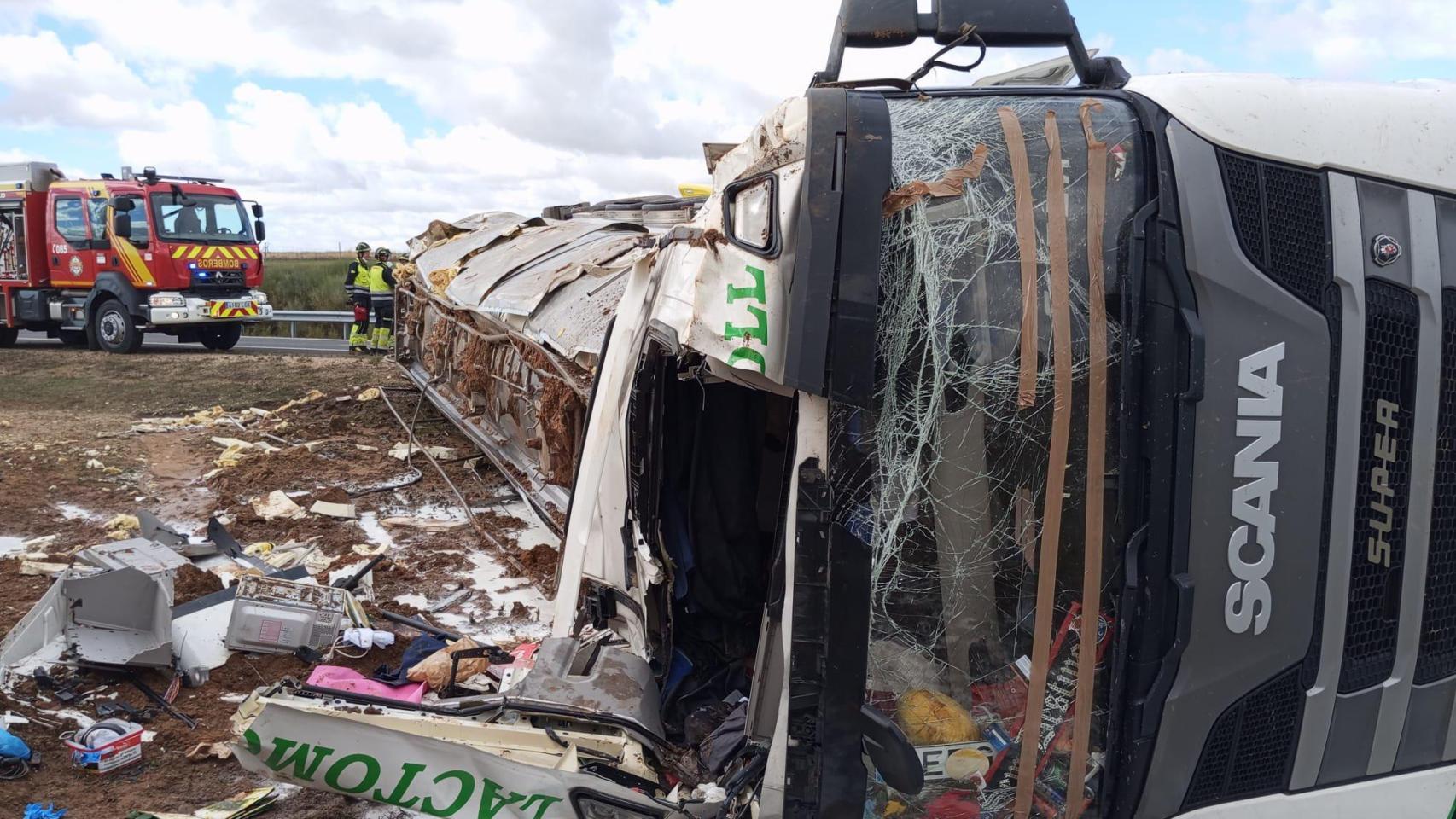 Accidente en la A-62, en Sieteiglesias de Trabancos