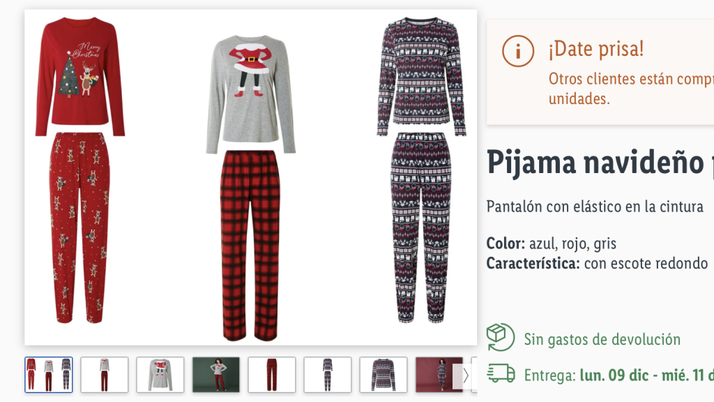 Pijama navideño para mujer.