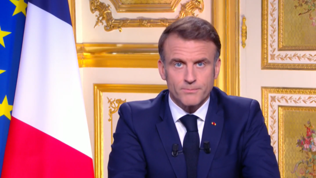 Emmanuel Macron en su discurso a la nación