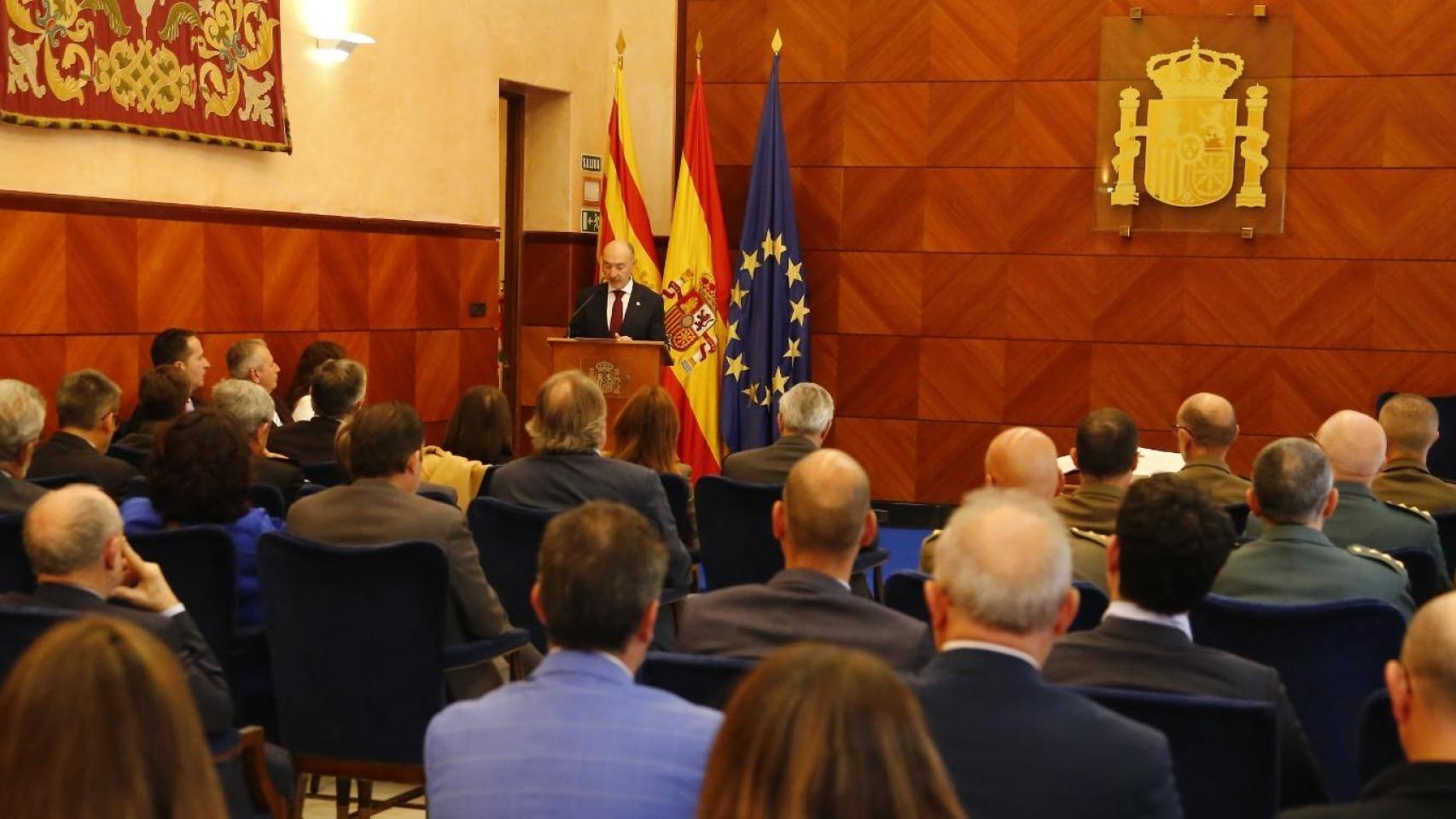 Beltrán, este jueves durante el acto en la Delegación del Gobierno.