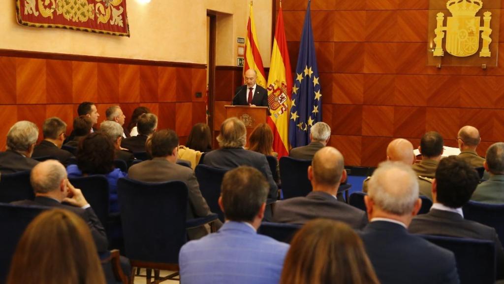 Beltrán, este jueves durante el acto en la Delegación del Gobierno.