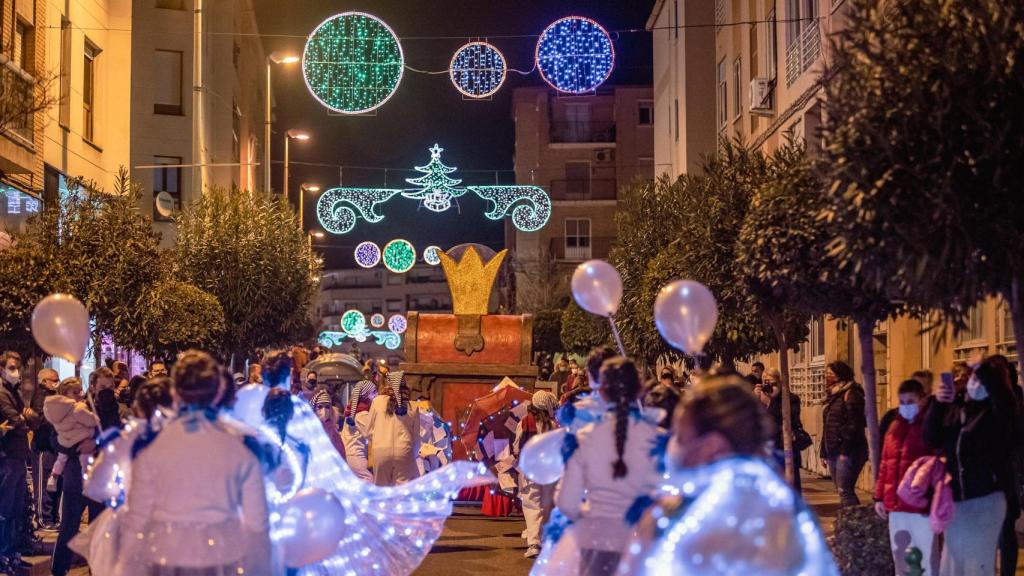 Una calle de Utebo durante la Navidad de 2023.