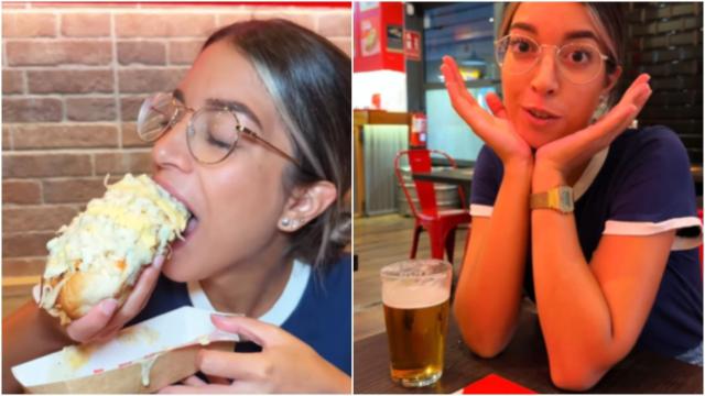 La influencer gastronómica Mar de 'te toca por Madrid' en la cervecería Galipán.