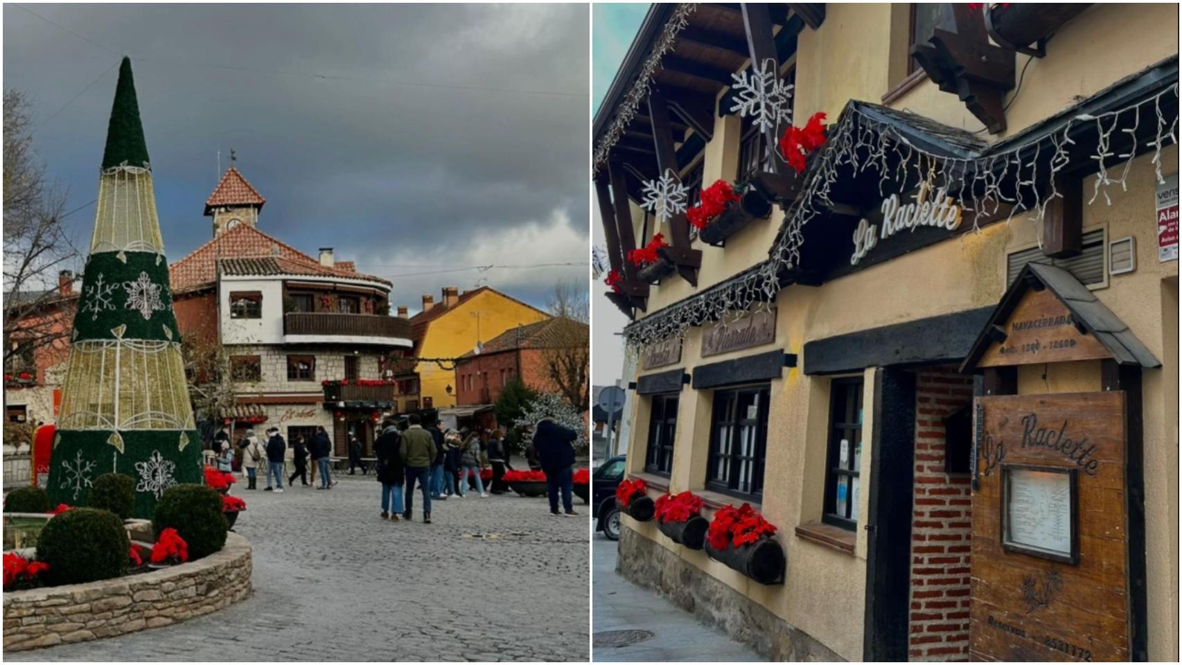 Decoración navideña en Navacerrada.