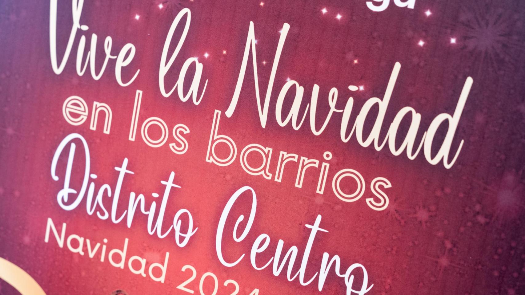 Cartel de las actividades en el distrito Centro de Málaga durante la Navidad.