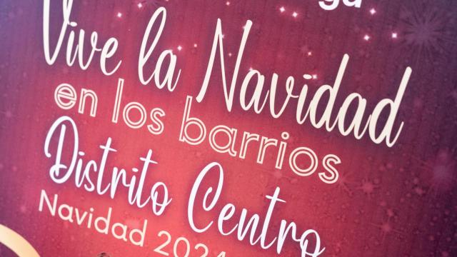 Cartel de las actividades en el distrito Centro de Málaga durante la Navidad.