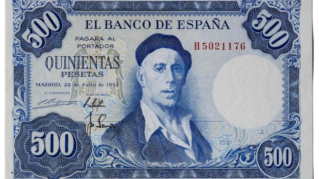 Billete de 500 pesetas con la imagen de Zuloaga.