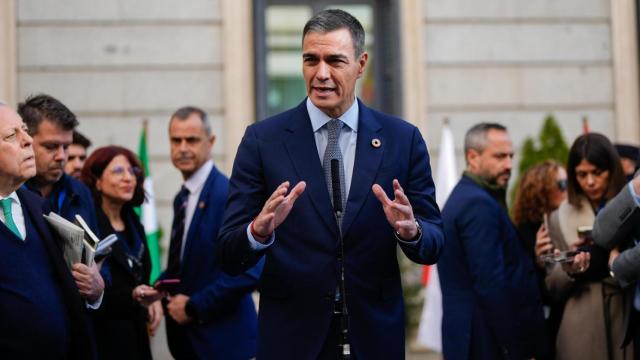 Pedro Sánchez, durante su intervención en el Día de la Constitución en el Congreso.