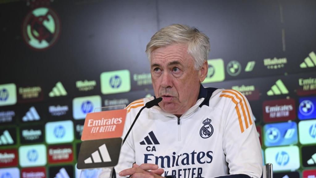 Carlo Ancelotti, durante la rueda de prensa.