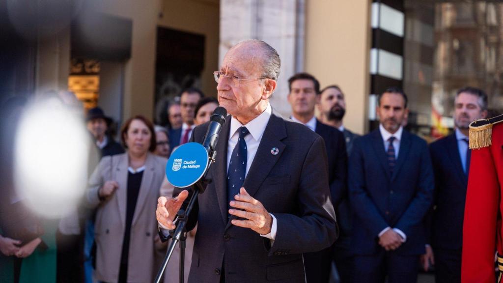 El alcalde de Málaga durante su intervención.