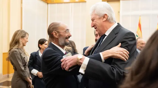 Lambán, este jueves con Fidel Cadena, uno de los fiscales del procés.