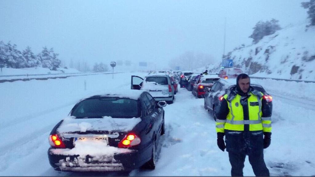 Dispositivo en la AP-61, en Segovia de hace unos años