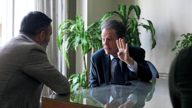 Santiago Abascal y Arthur Laffer, el miércoles durante su encuentro en Buenos Aires.