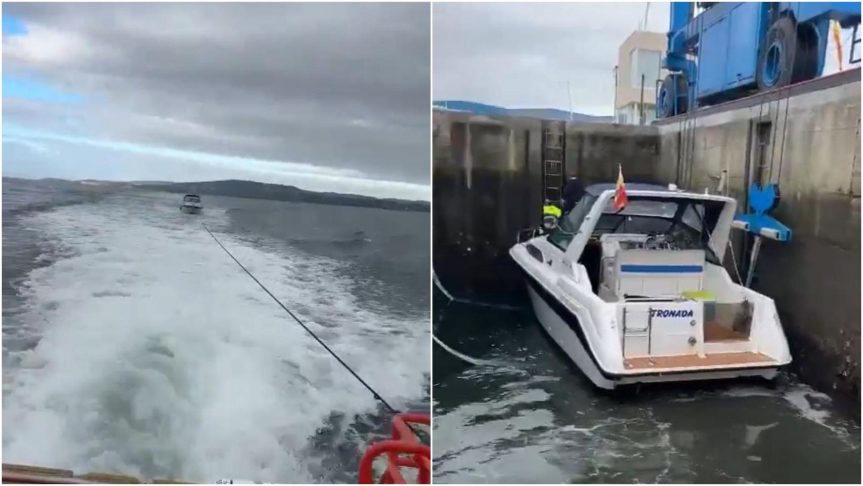 Imágenes del rescate en la costa de Oleiros