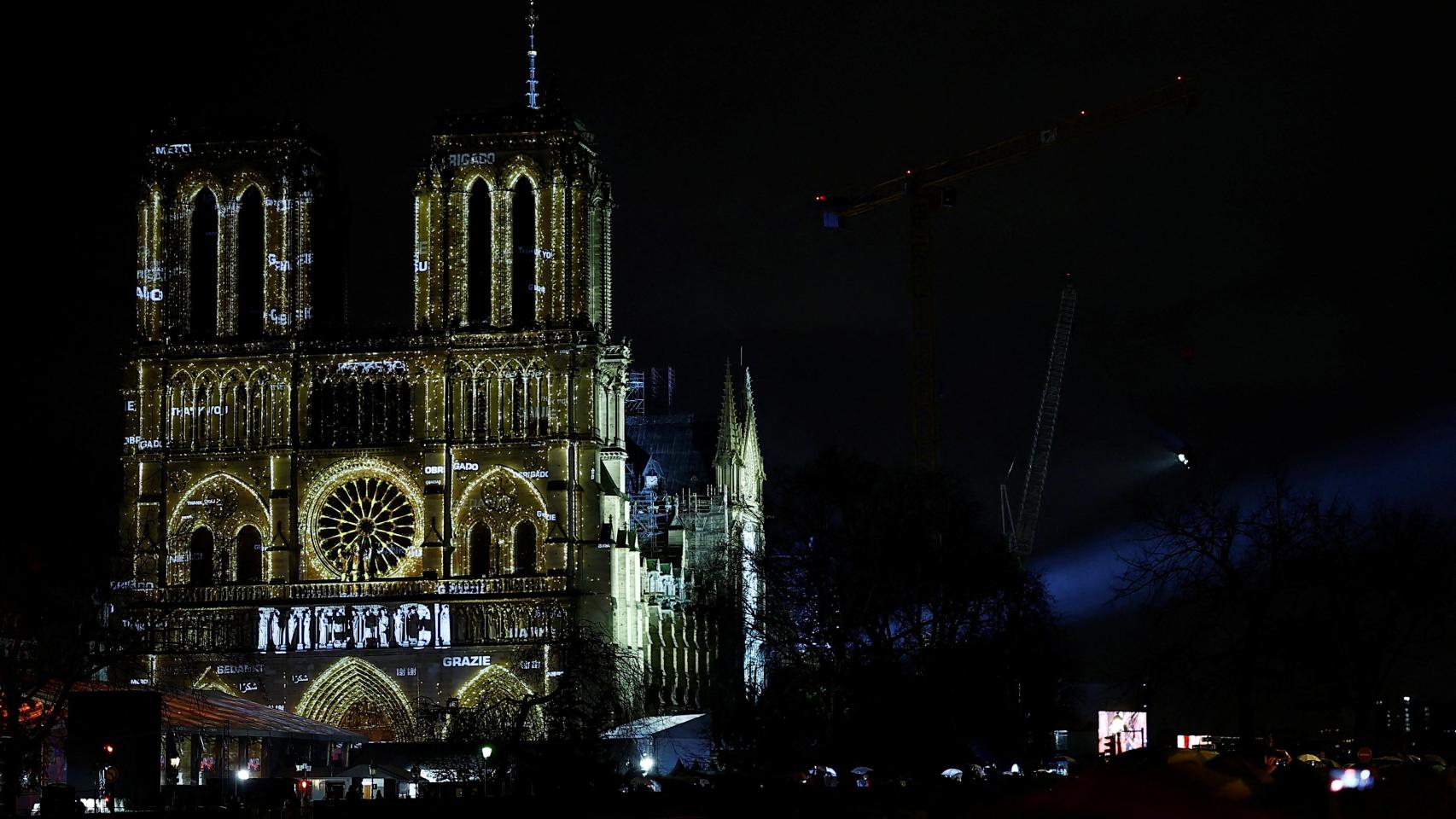 La Catedral de Notre Dame, durante el evento de su reinauguración