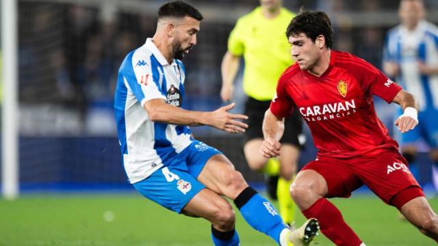 Iván Azón en el partido.