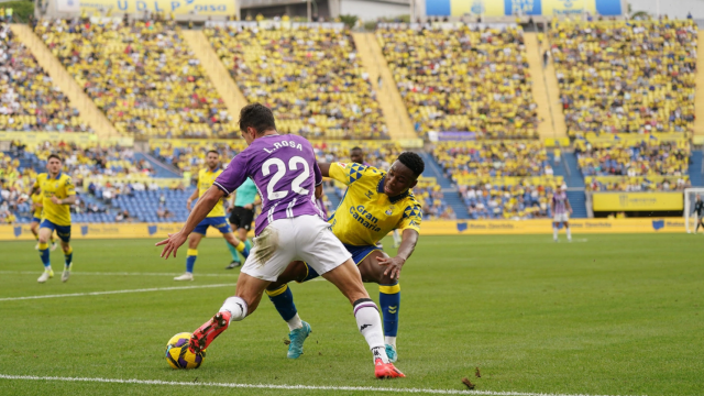 Imagen del partido del Real Valladolid contra la UD Las Palmas en Gran Canaria