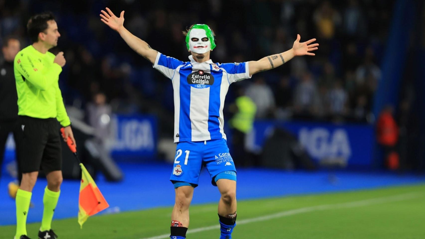 Mario Soriano celebra su gol contra el Zaragoza