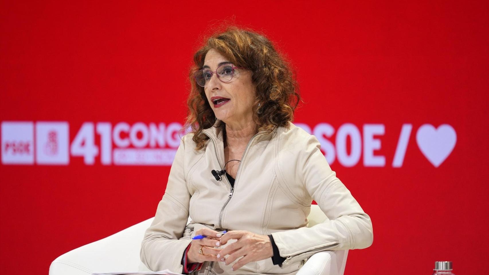 La vicepresidenta María Jesús Montero, el pasado fin de semana en el Congreso del PSOE en Sevilla.