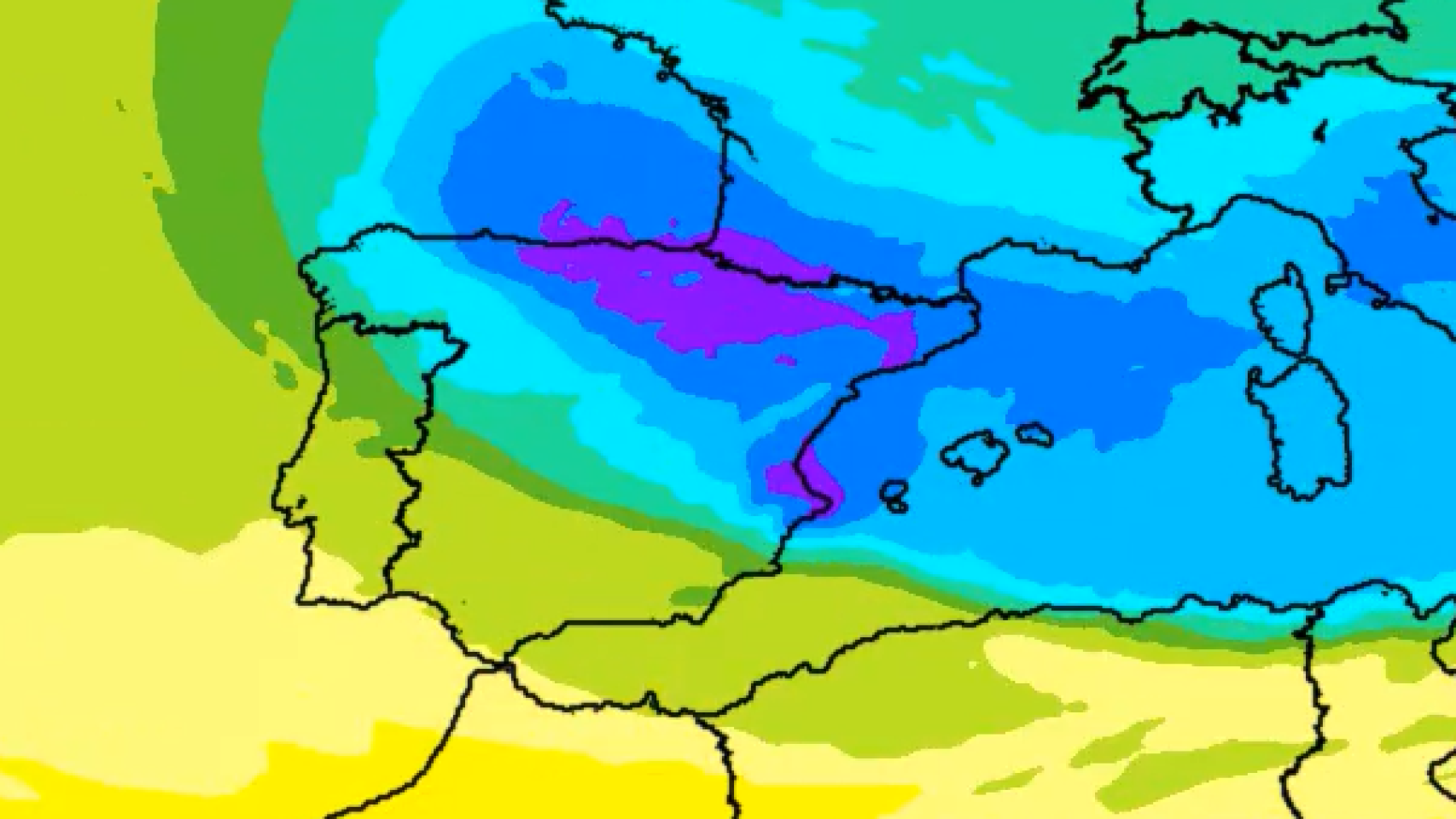 Mapa de temperatura de España este lunes 9 de diciembre de 2024