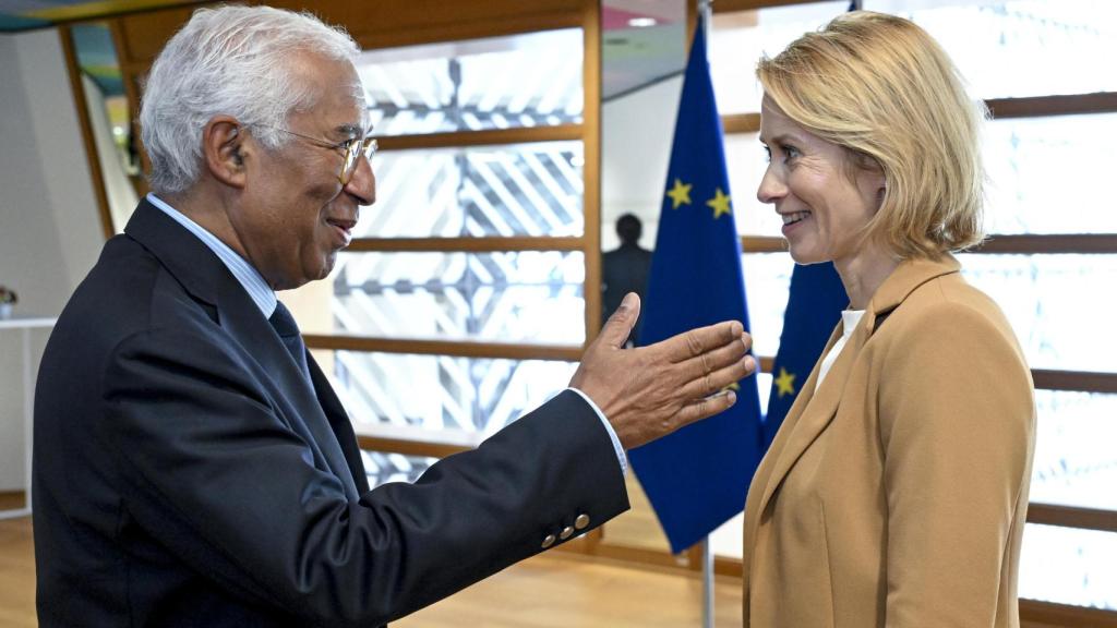 El presidente del Consejo Europeo, António Costa, y la jefa de la diplomacia comunitaria, Kaja Kallas