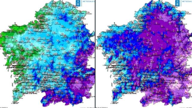 Una masa de aire frío hace bajar las temperaturas varios grados en toda Galicia