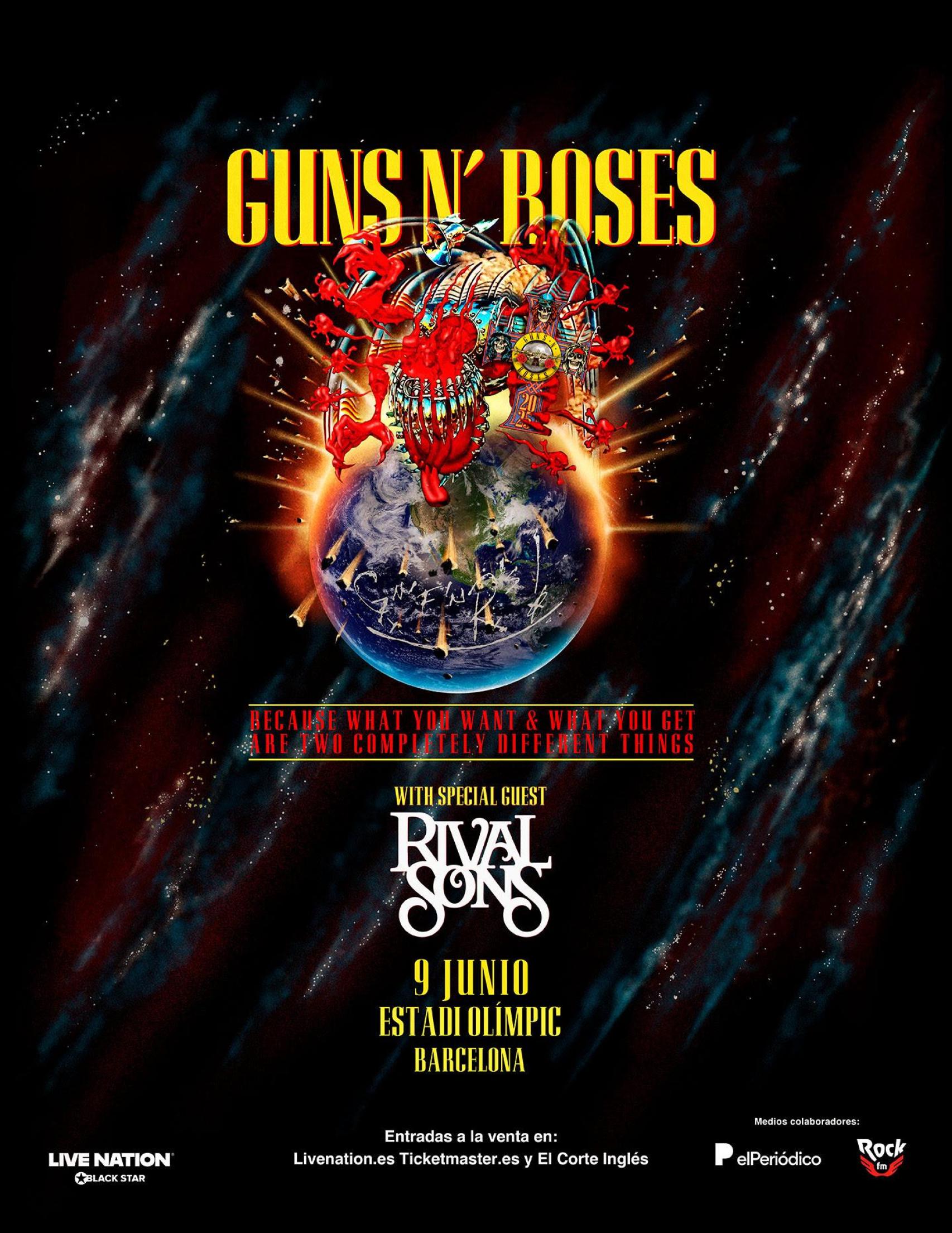 Cartel de la gira de Guns N'Roses 2025.