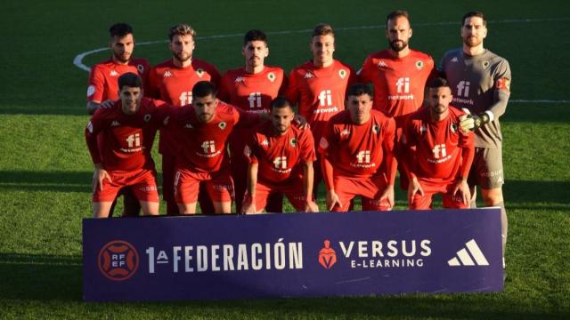 El Hércules antes del partido ante el Mérida.