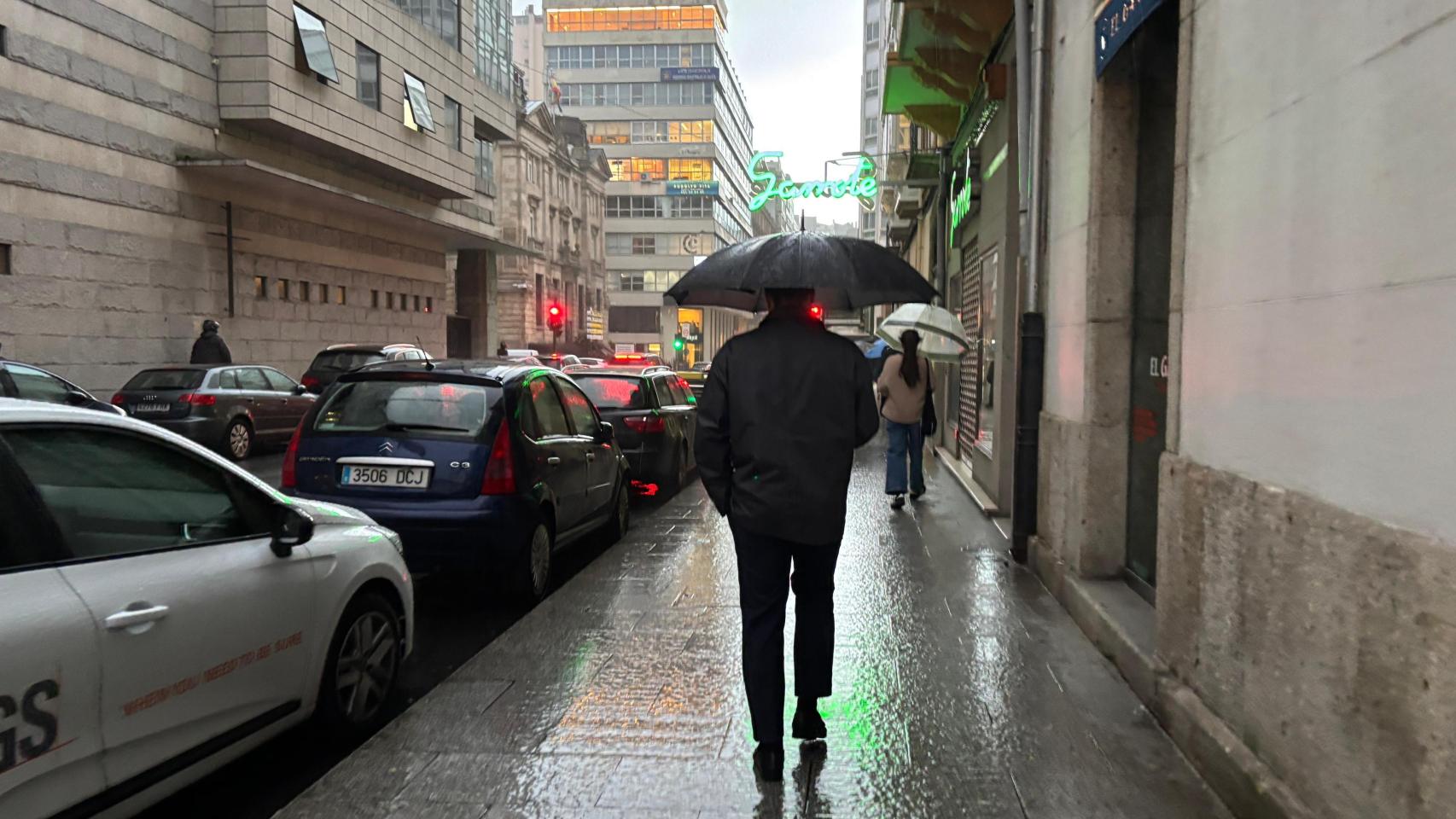 Lluvia en A Coruña esta mañana