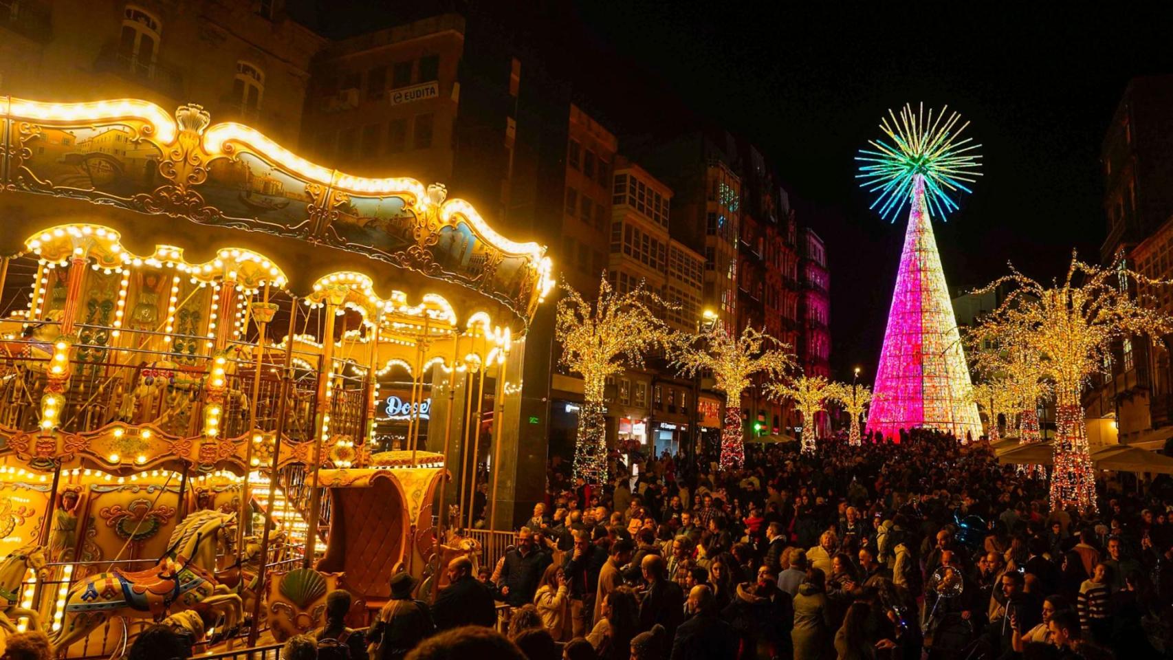 Puerta del Sol de Vigo en Navidad.