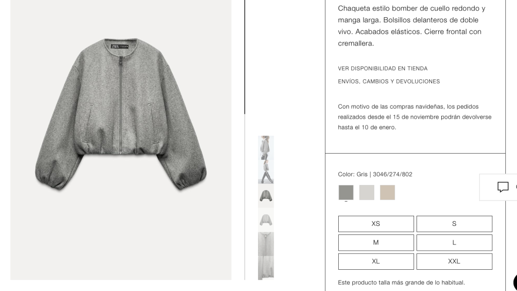 Chaqueta bomber. Ref. 3046/274/802