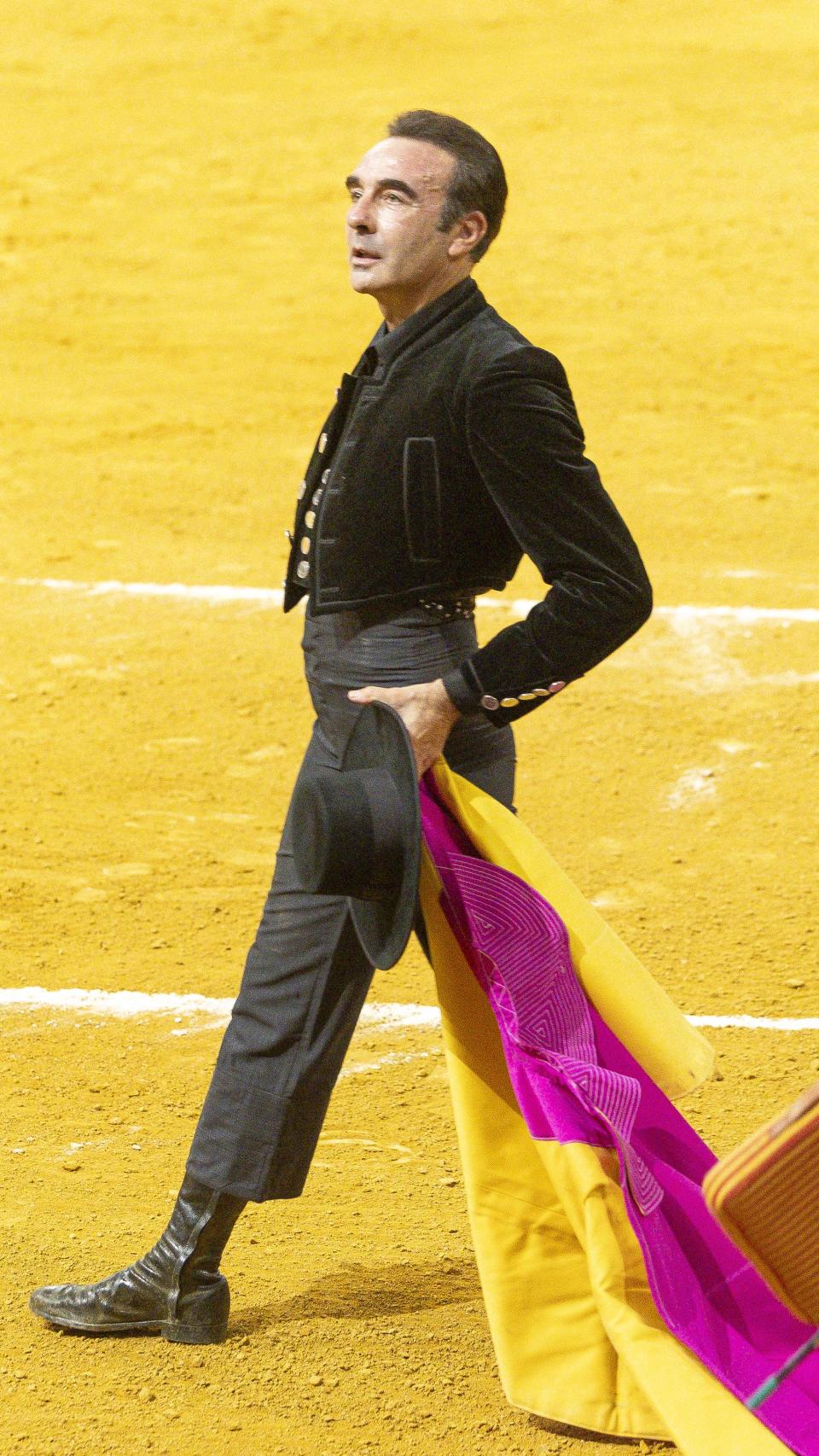 Enrique Ponce, el pasado 1 de diciembre, durante la corrida benéfica en el Palacio de Vistalegre.